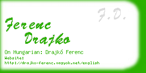 ferenc drajko business card