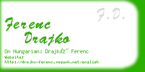 ferenc drajko business card